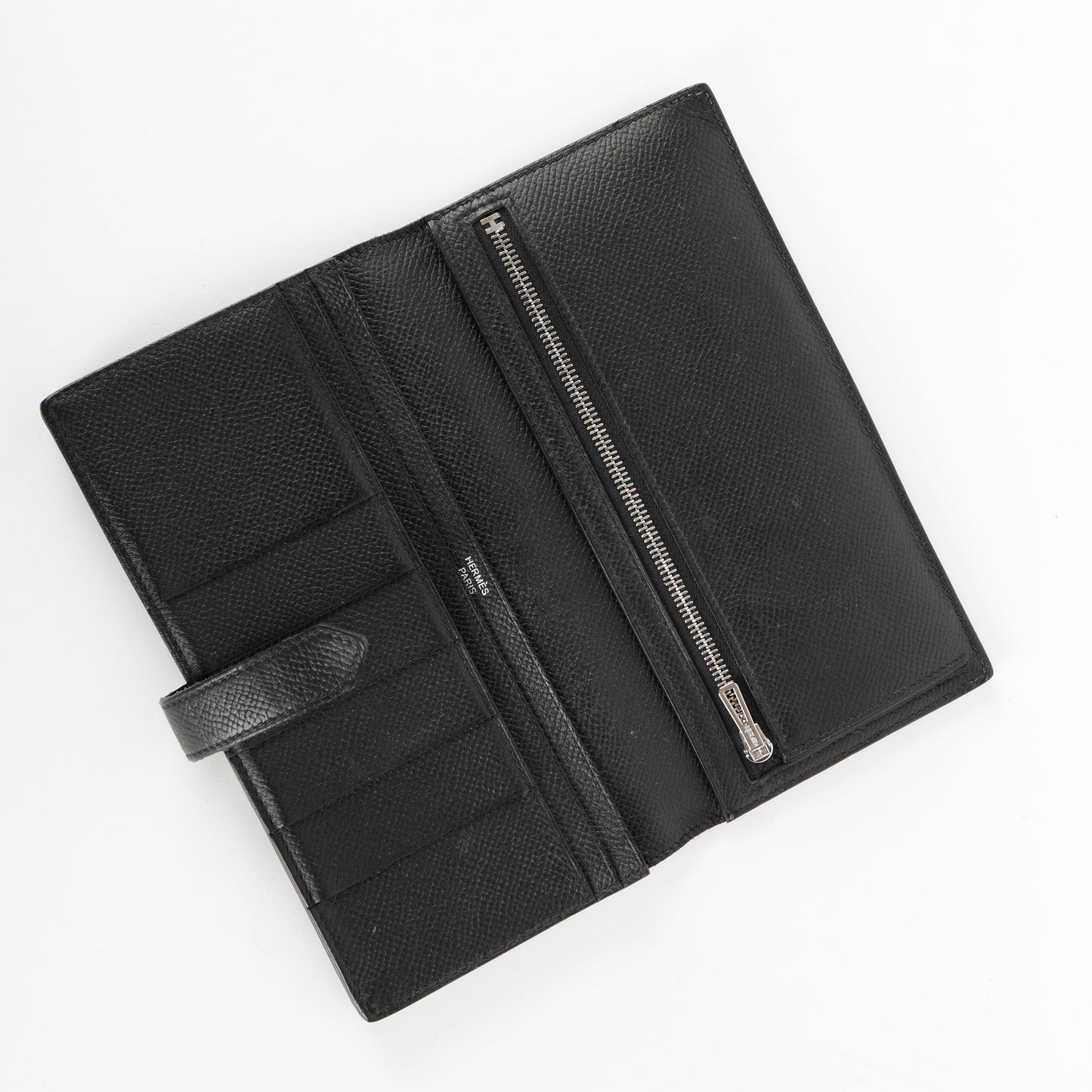 Tri-Fold Bearn Gusset Wallet, Noir Epsom