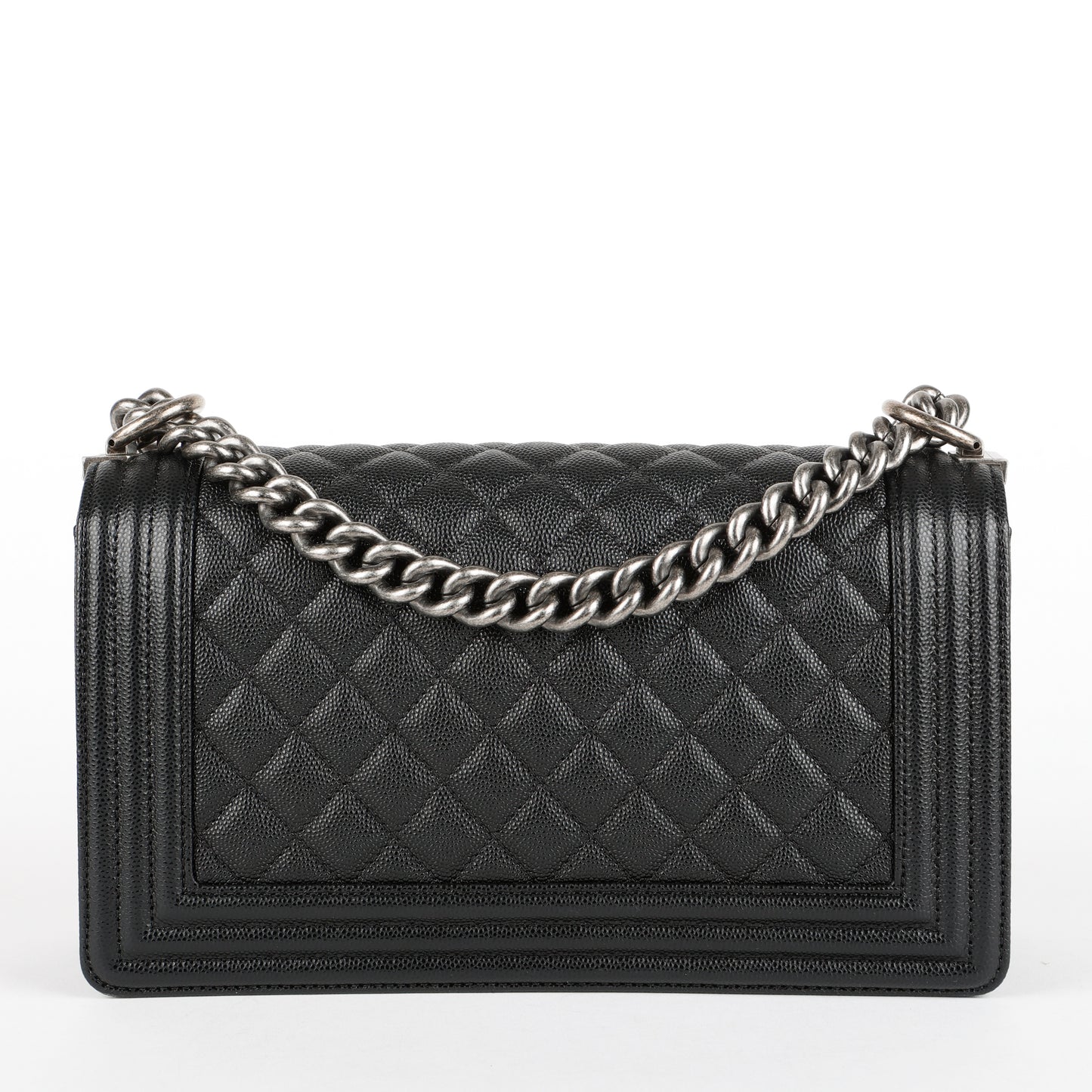 Old Medium Boy Bag, Black Caviar RHW