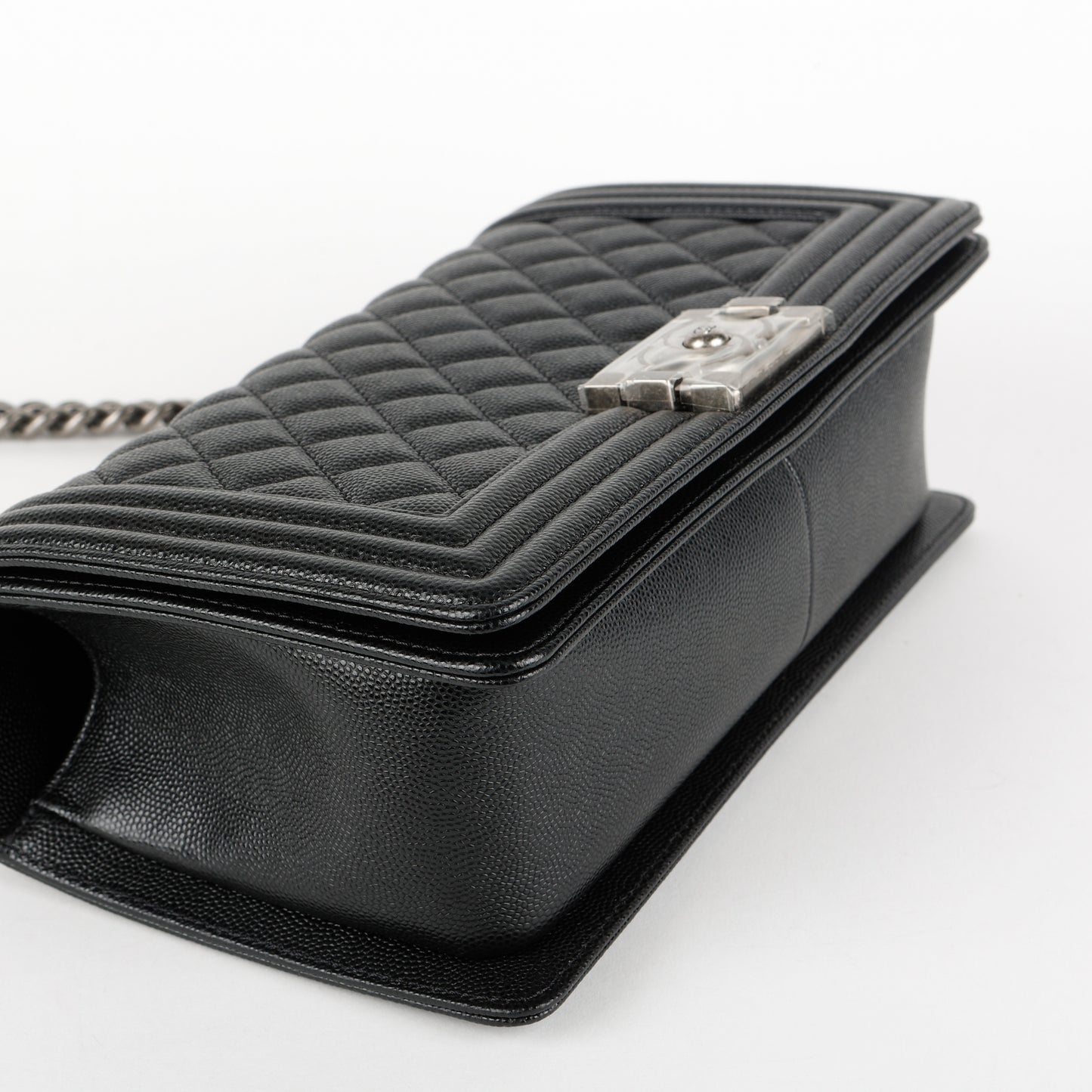 Old Medium Boy Bag, Black Caviar RHW