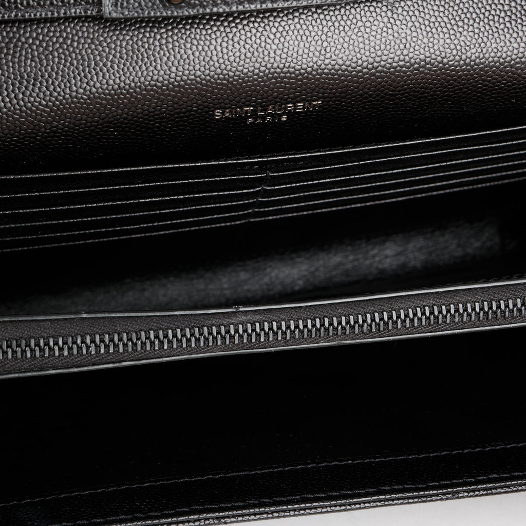Monogram Wallet On Chain, Black Grain de Poudre