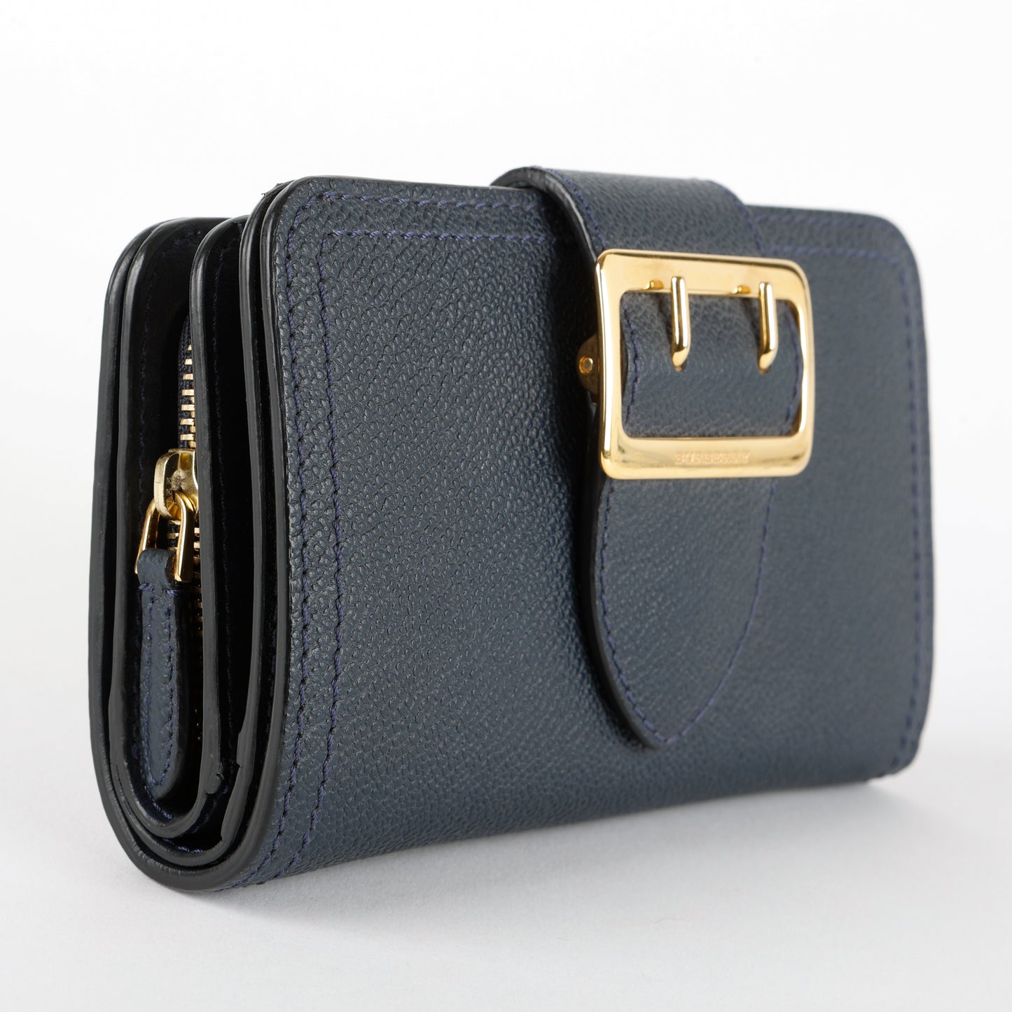 Buckle Medley Wallet, Nay Calfskin