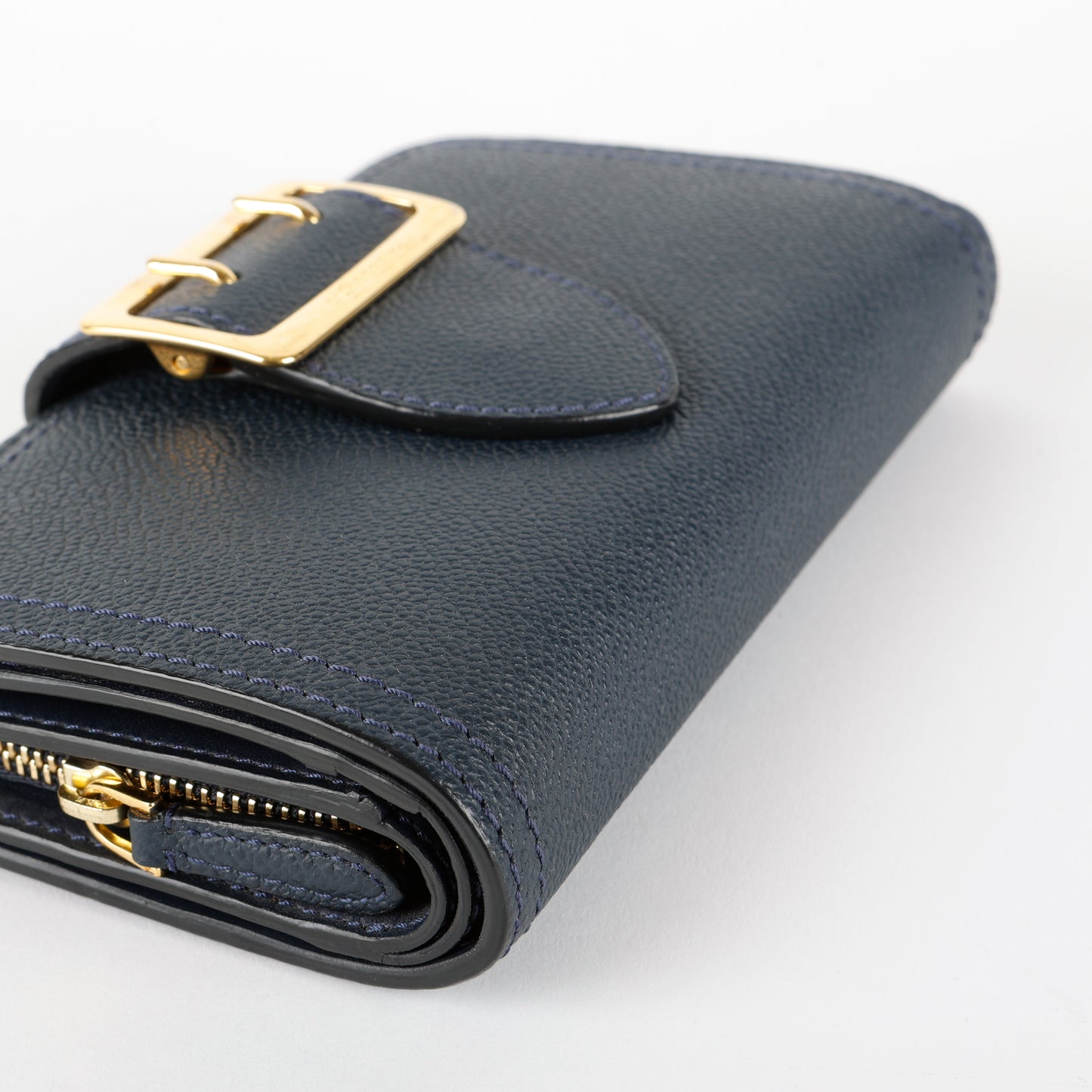 Buckle Medley Wallet, Nay Calfskin