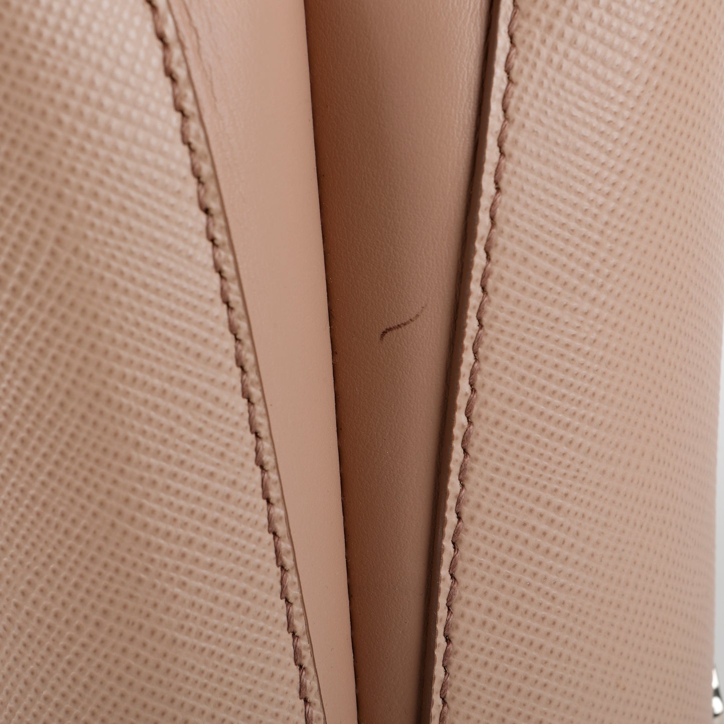 Small Embellished Panier Bucket Bag, Dusty Pink Saffiano (w/o strap)