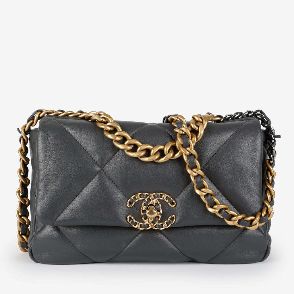 Small 19, Dark Grey Lambskin