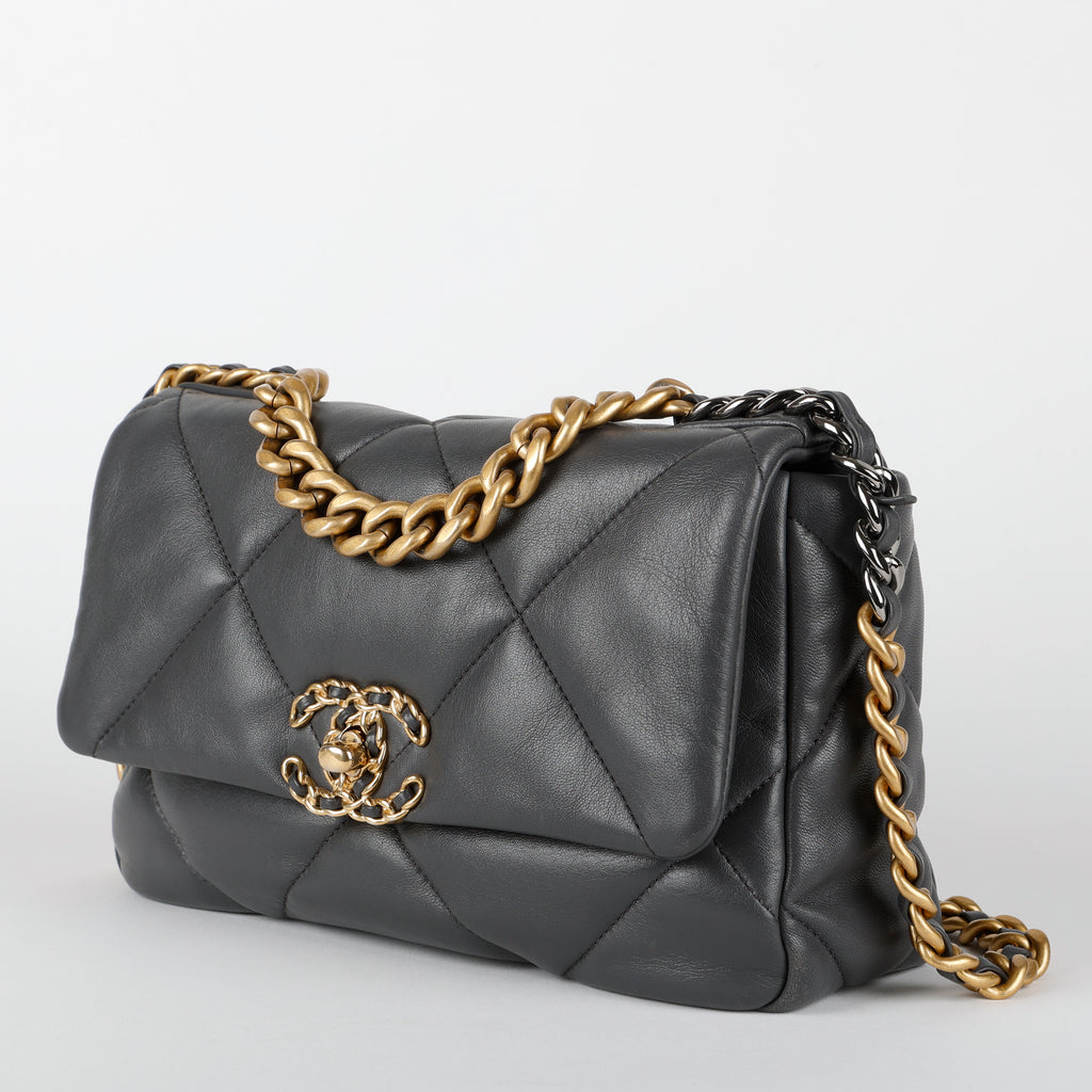 Small 19, Dark Grey Lambskin