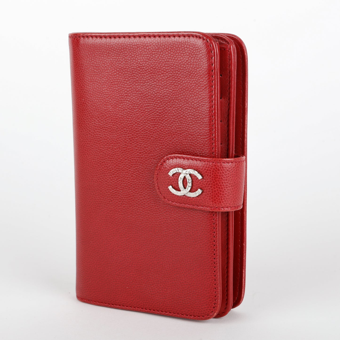 Brilliant L Zip Wallet, Red Caviar