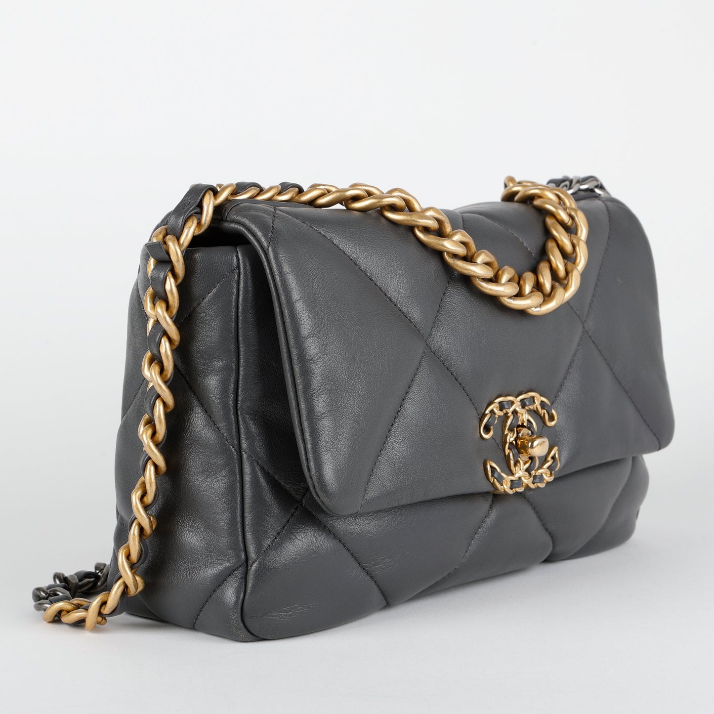 Small 19, Dark Grey Lambskin