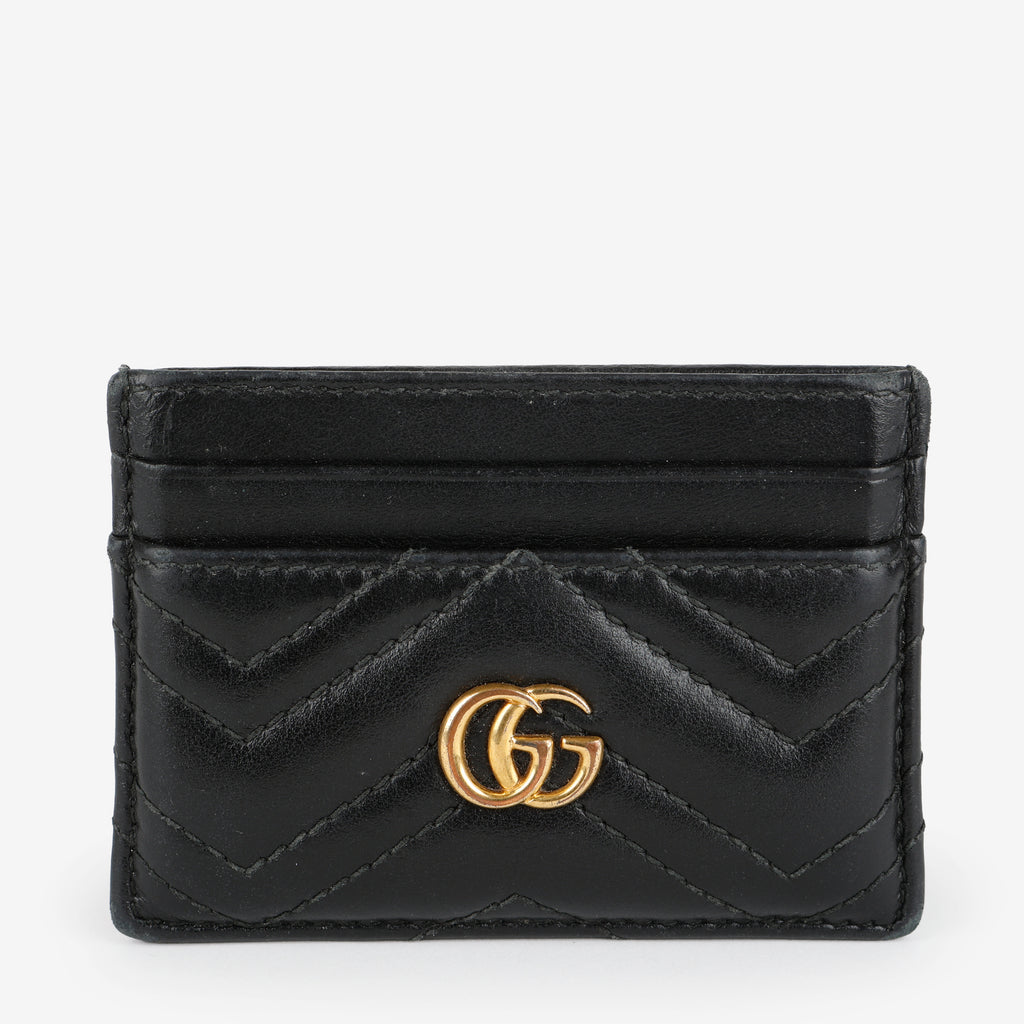Chevron GG Card Holder, Black