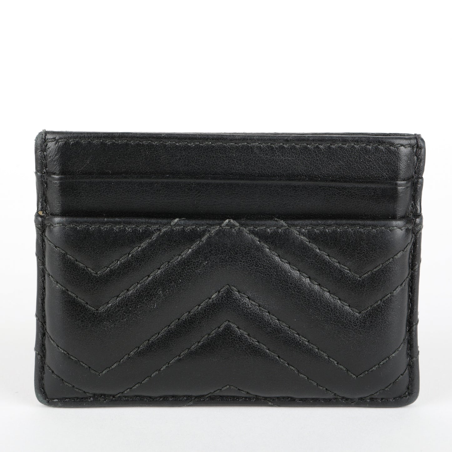 Chevron GG Card Holder, Black