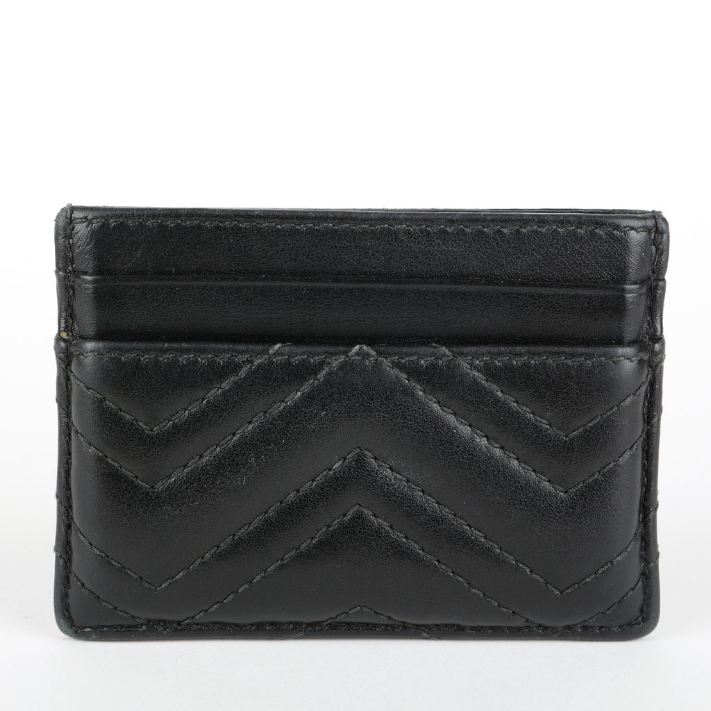Chevron GG Card Holder, Black