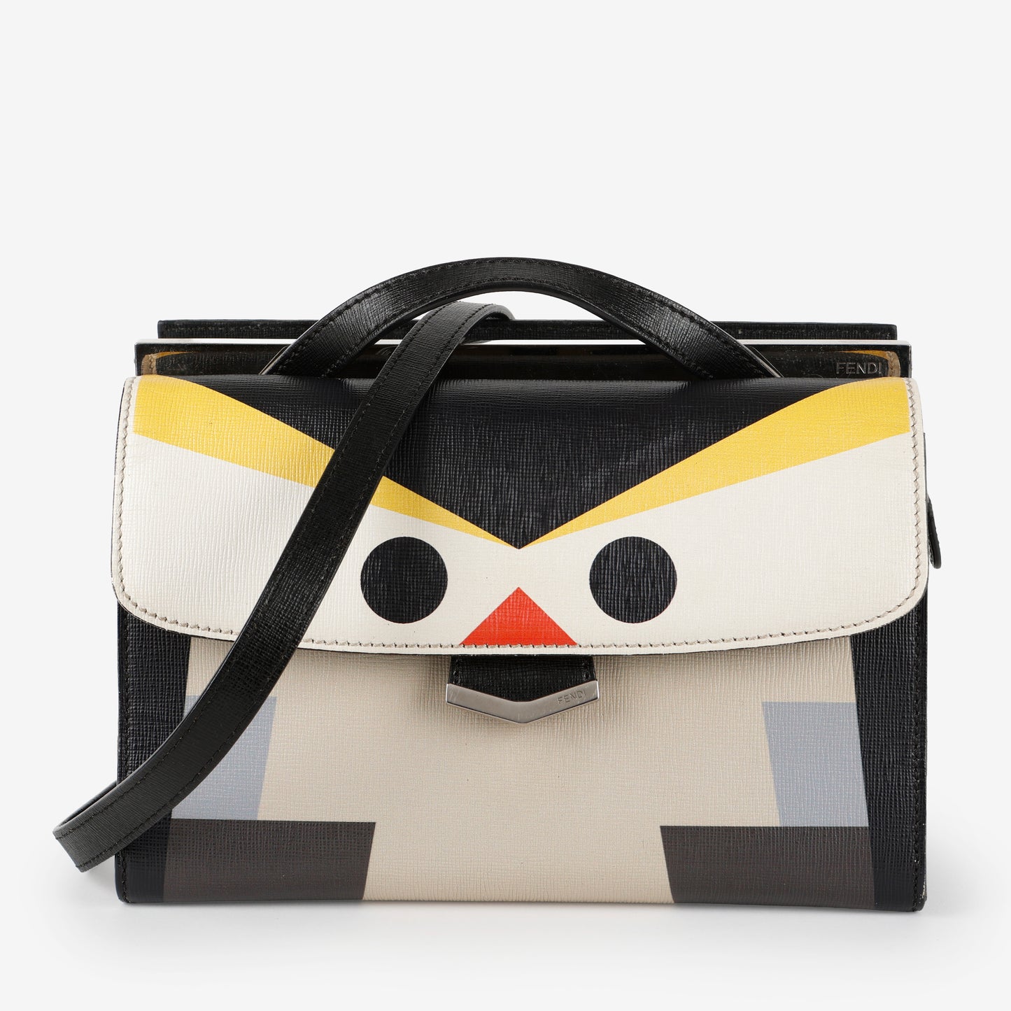 Demi Jour Monster Satchel, Black/Yellow/Blue