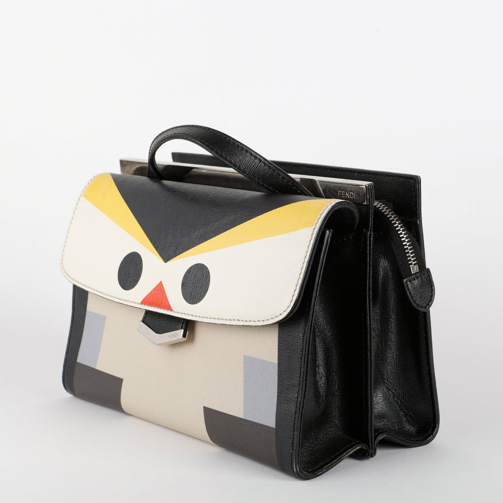 Demi Jour Monster Satchel, Black/Yellow/Blue