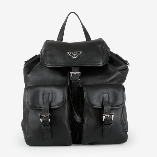 Medium Calfskin Backpack, Black
