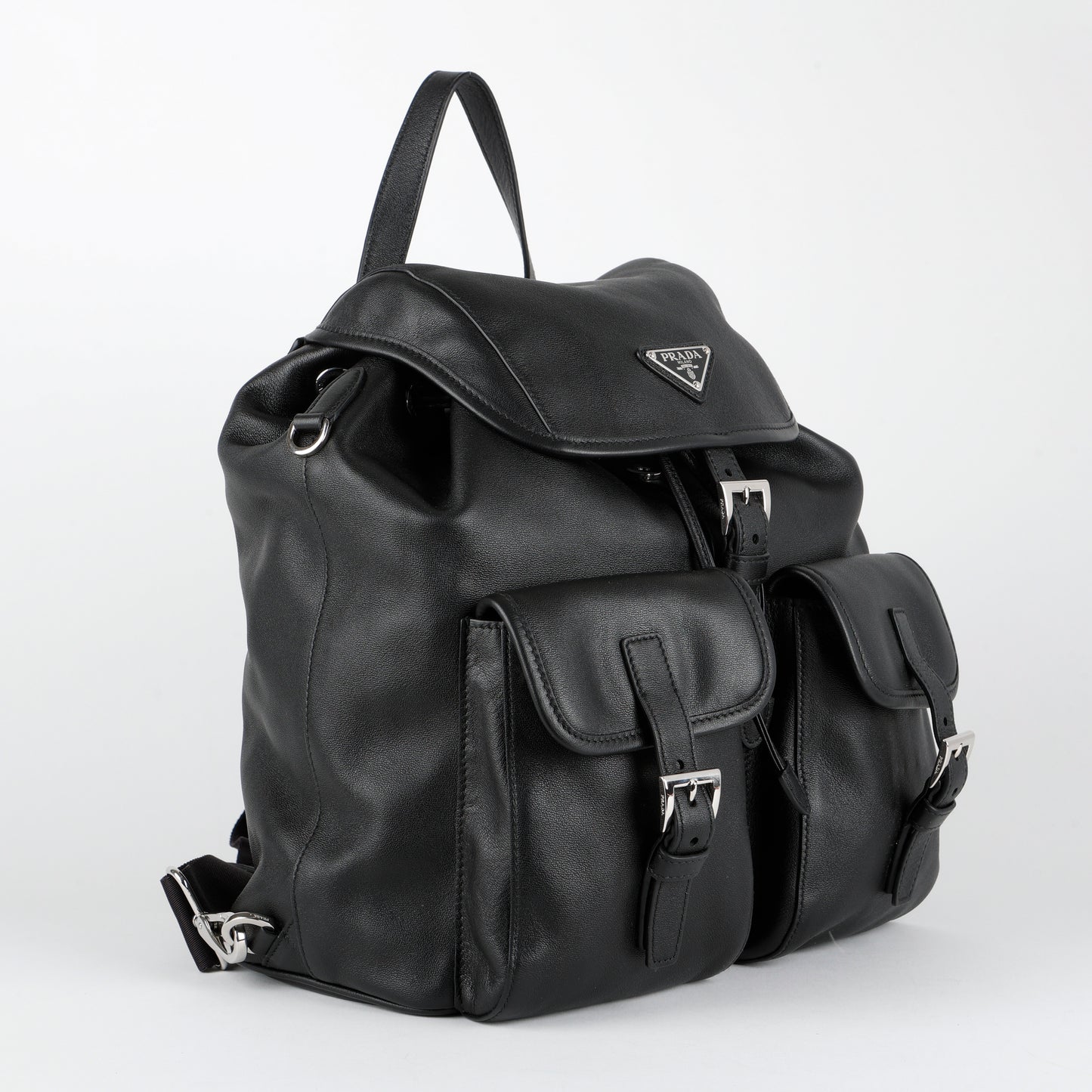 Medium Calfskin Backpack, Black