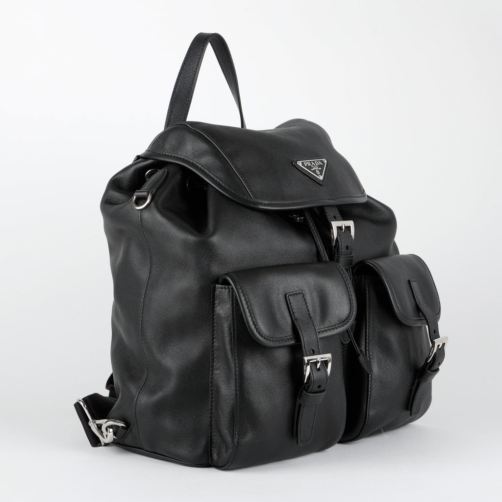 Medium Calfskin Backpack, Black