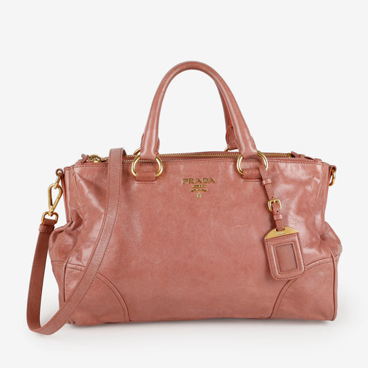 Vitello Shine Tote, Antico Pink GHW