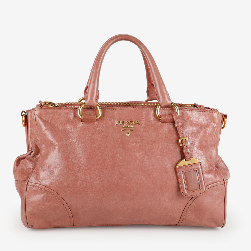 Vitello Shine Tote, Antico Pink GHW