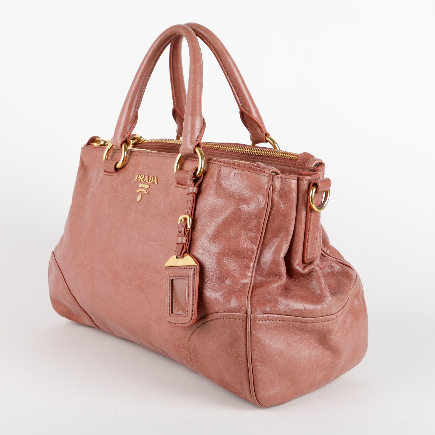 Vitello Shine Tote, Antico Pink GHW