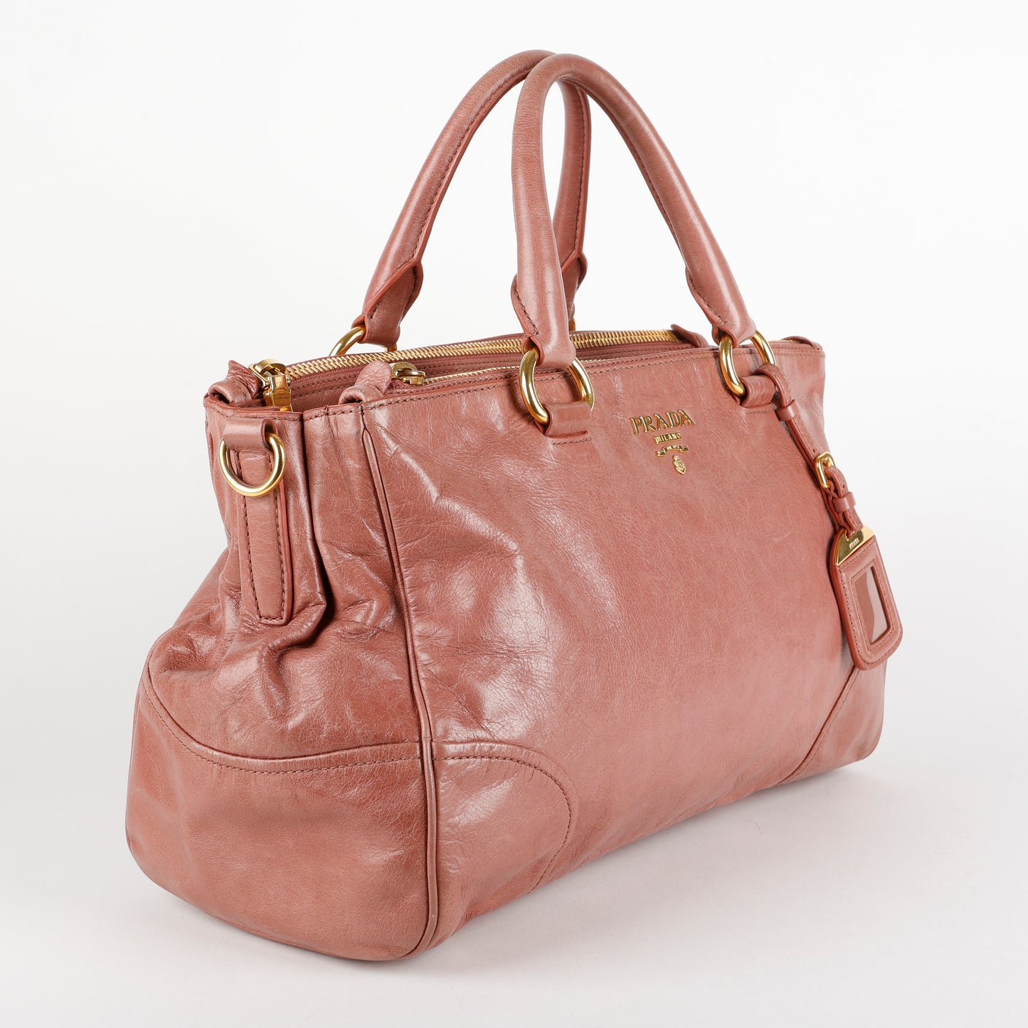 Vitello Shine Tote, Antico Pink GHW