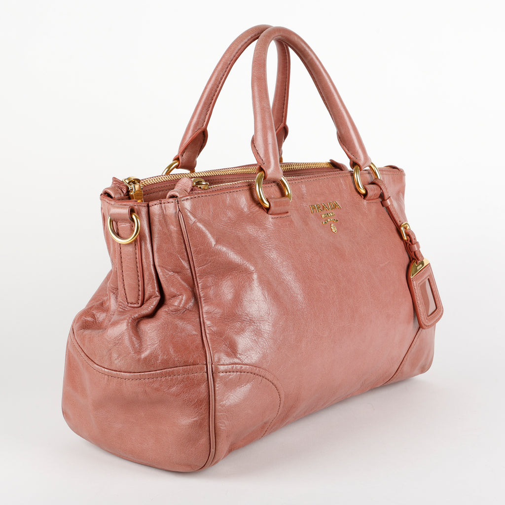 Vitello Shine Tote, Antico Pink GHW