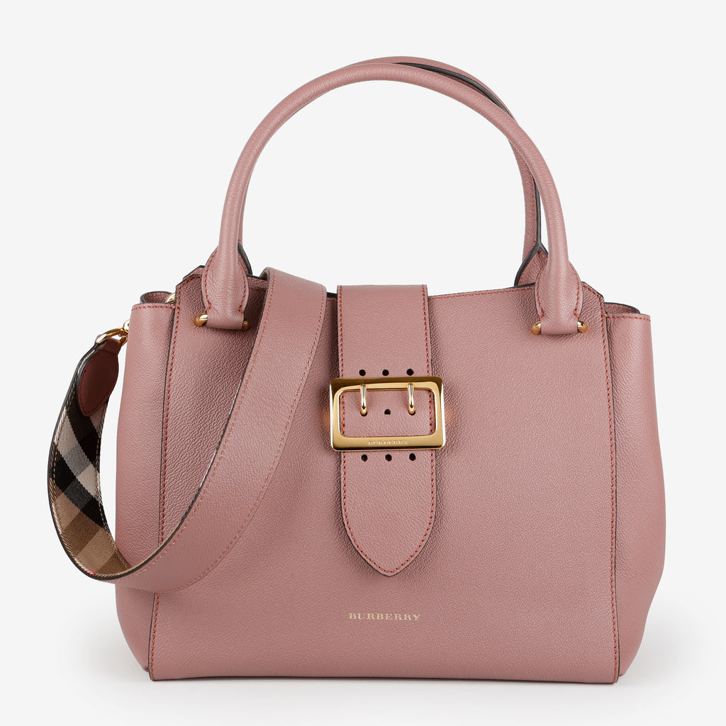 Medium Buckle Tote, Mauve