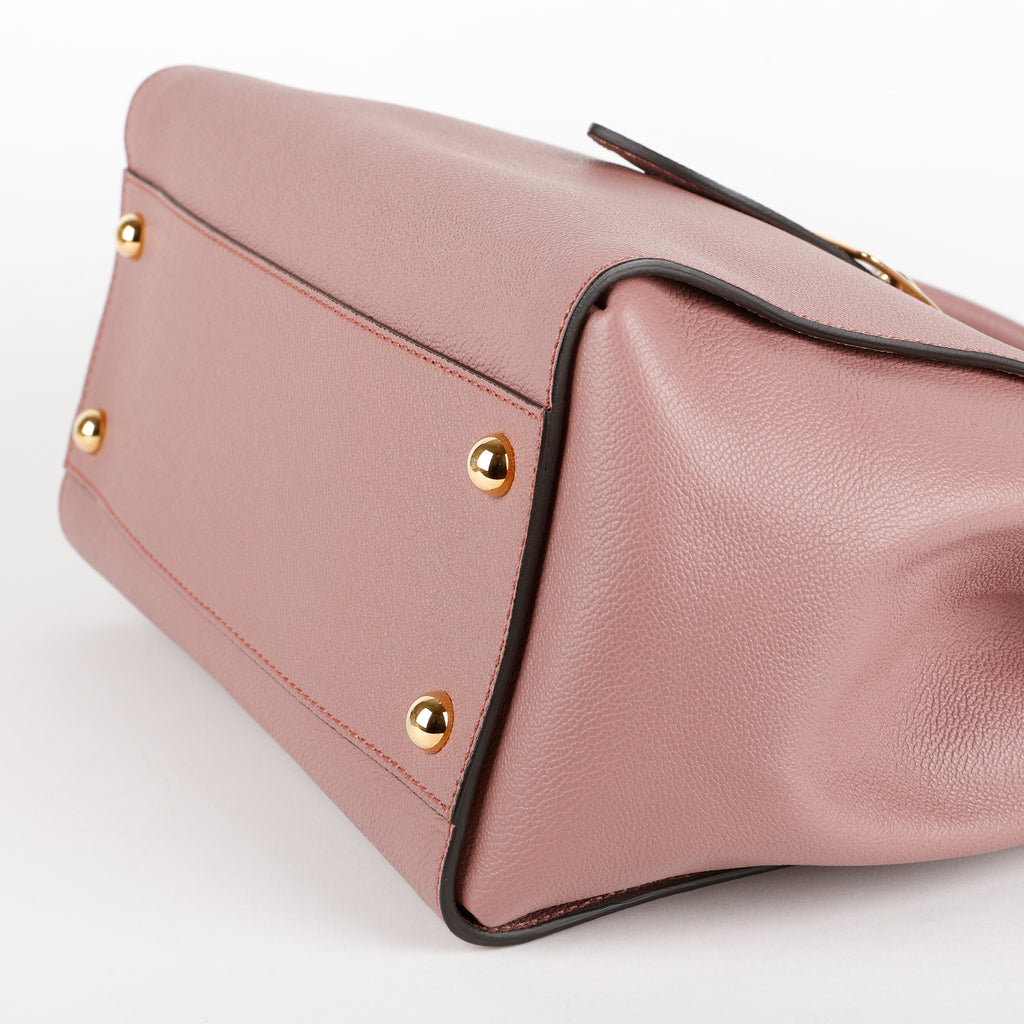 Medium Buckle Tote, Mauve
