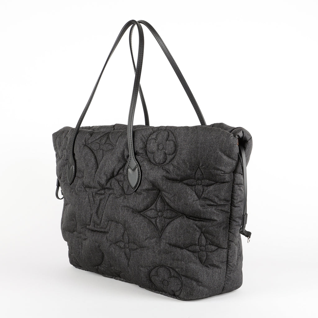 Inside Out Neverfull MM, Black Puffygram