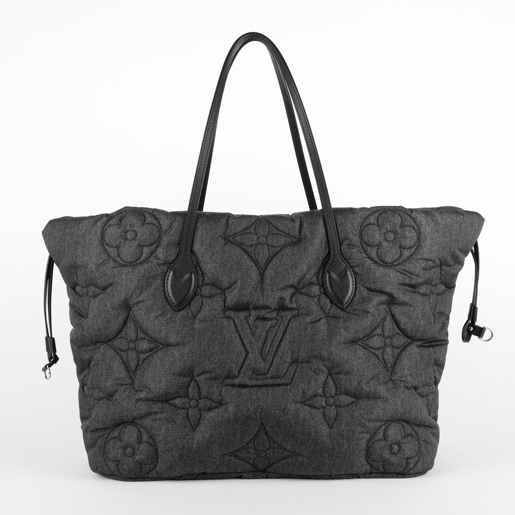 Inside Out Neverfull MM, Black Puffygram