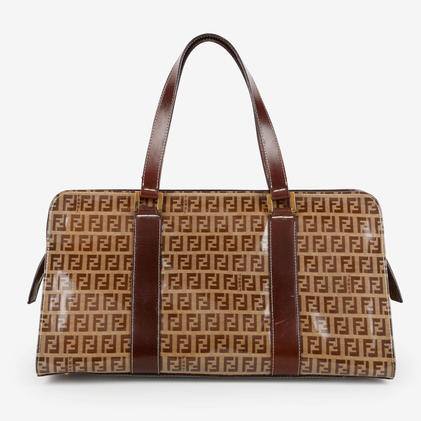 East West Patent Canvas Shoulder Bag