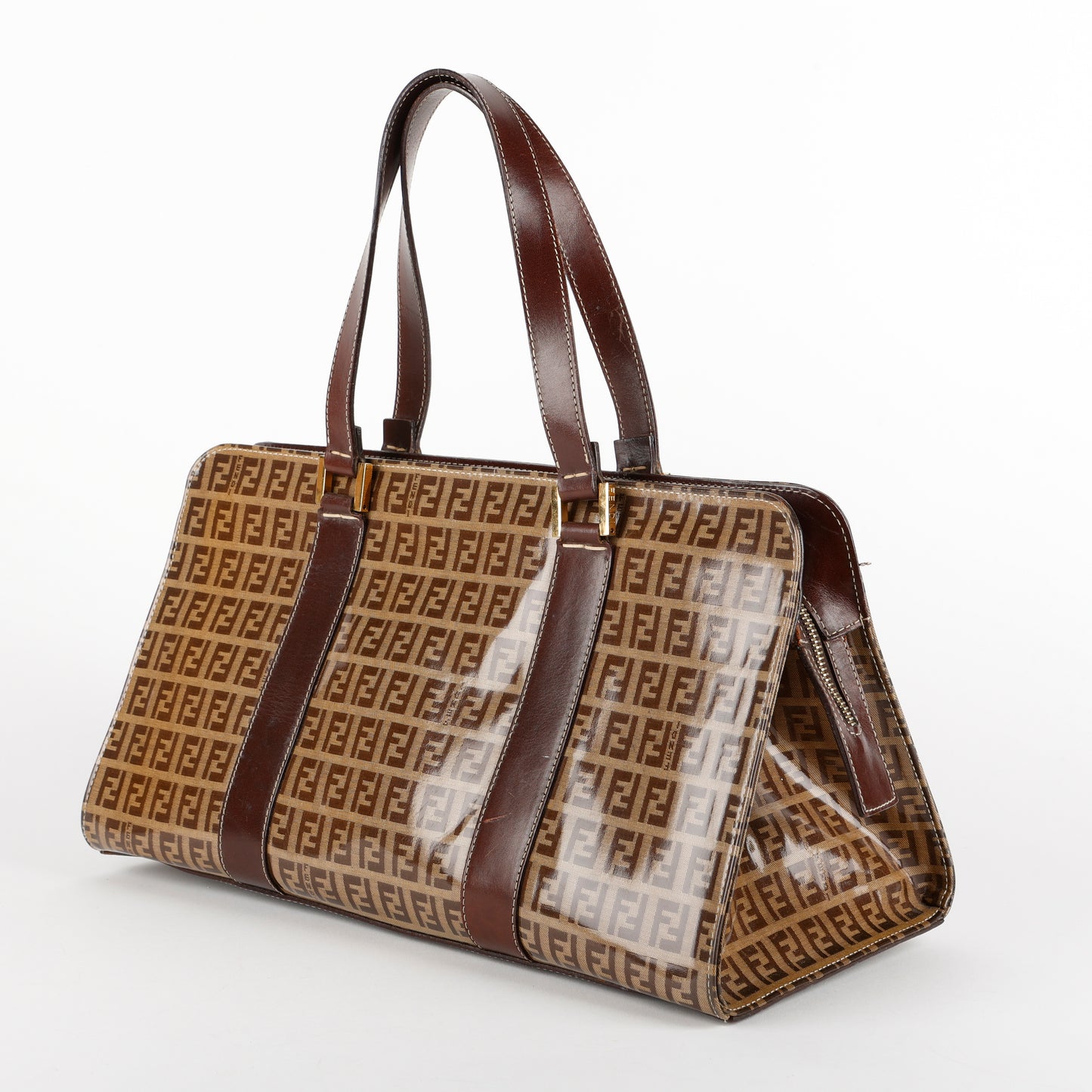 East West Patent Canvas Shoulder Bag