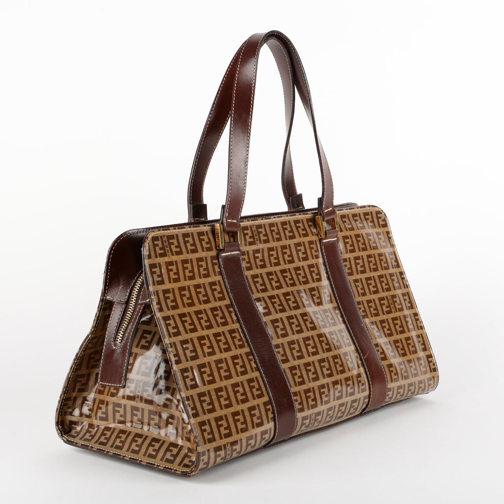 East West Patent Canvas Shoulder Bag
