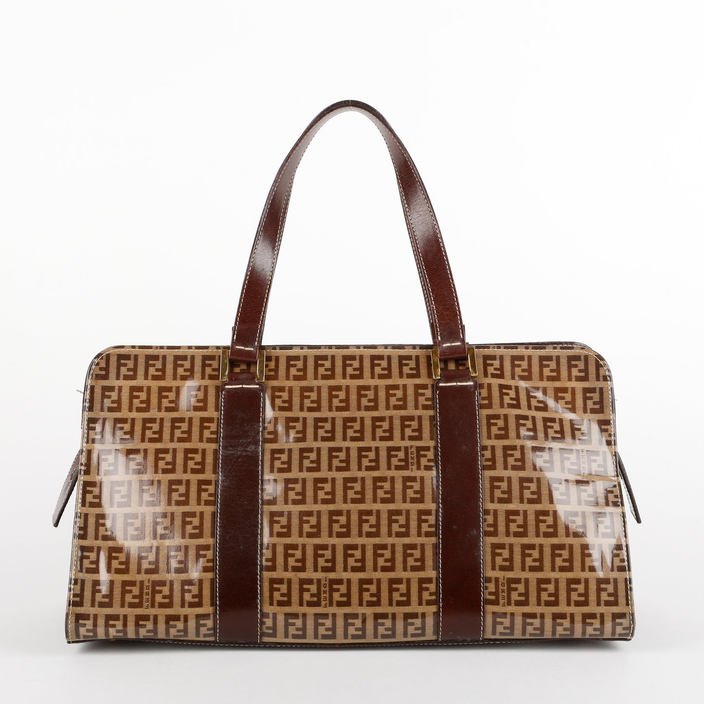 East West Patent Canvas Shoulder Bag
