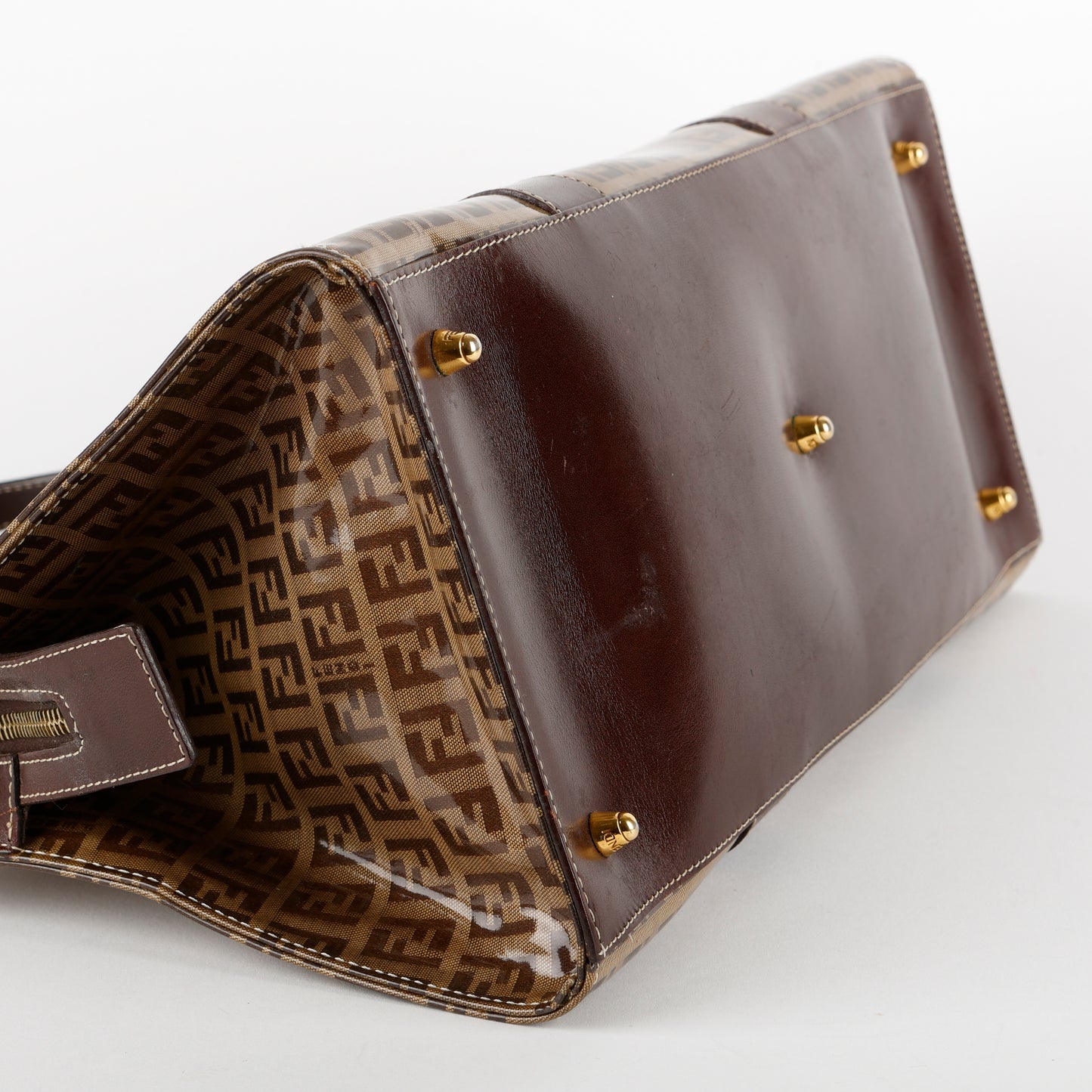 East West Patent Canvas Shoulder Bag