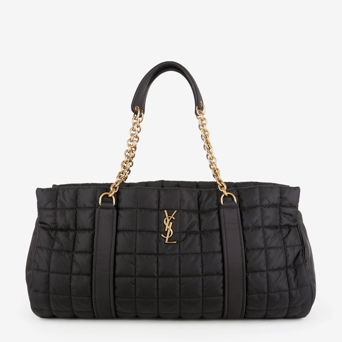 Quilted Gloria Tote, Black Nylon
