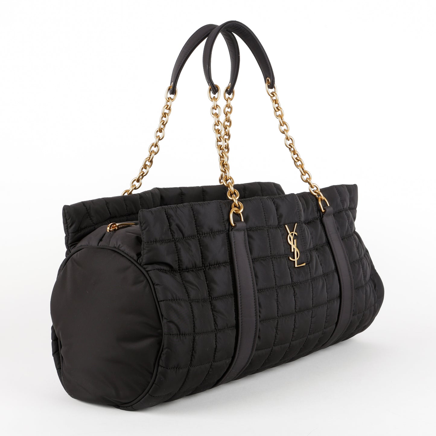Quilted Gloria Tote, Black Nylon