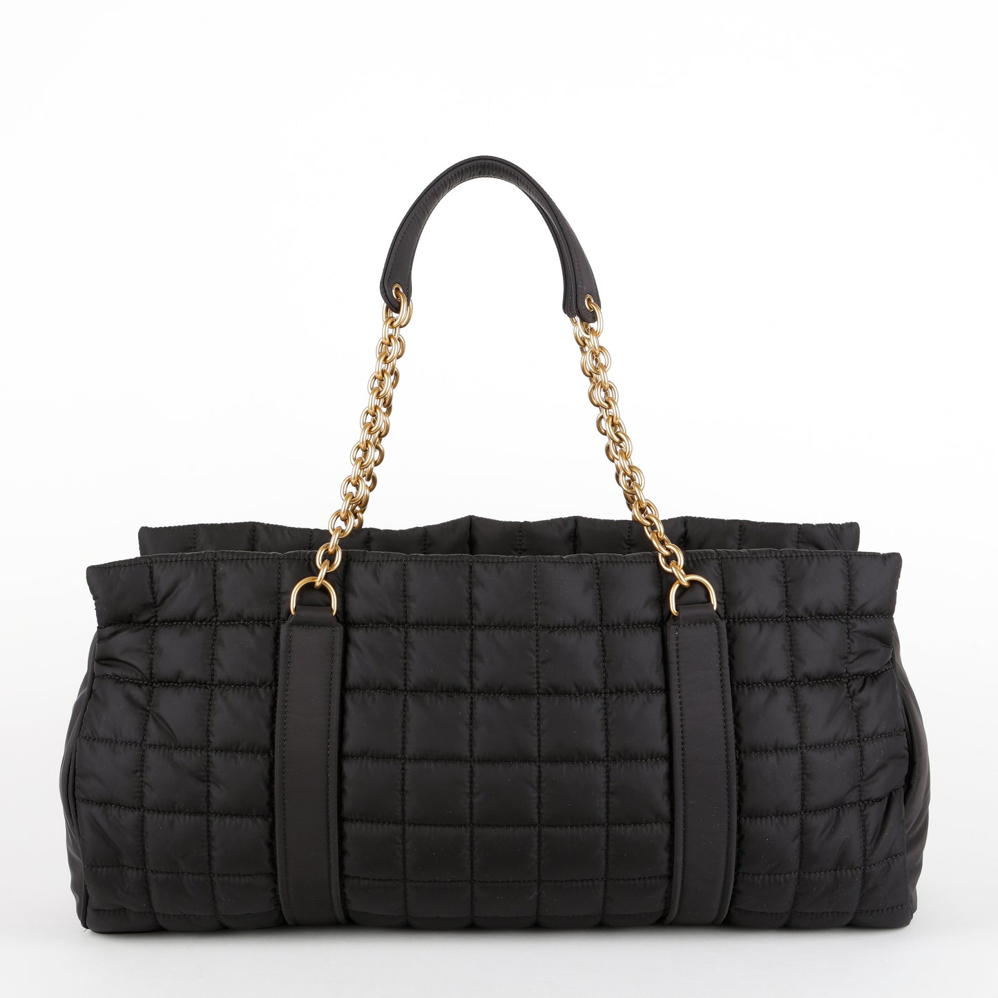 Quilted Gloria Tote, Black Nylon