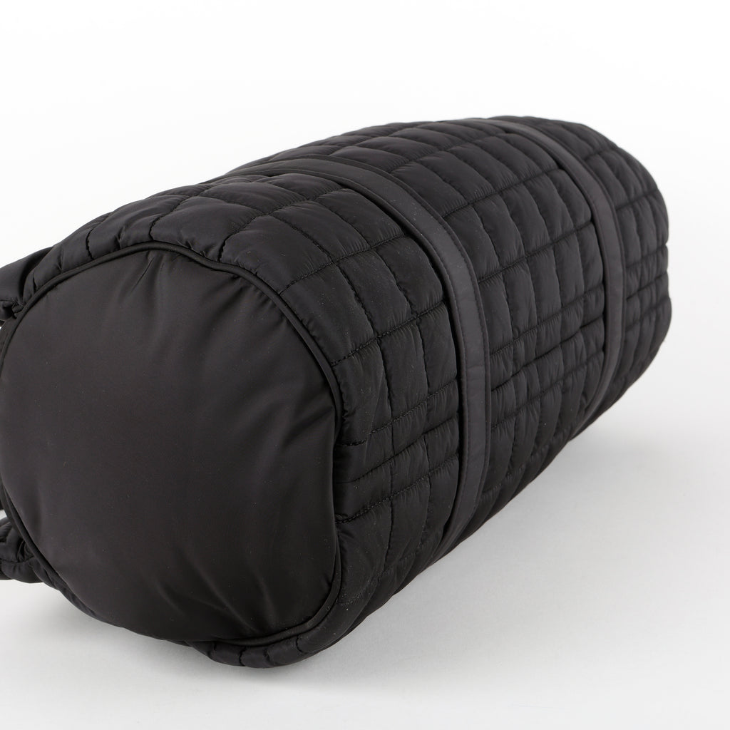 Quilted Gloria Tote, Black Nylon