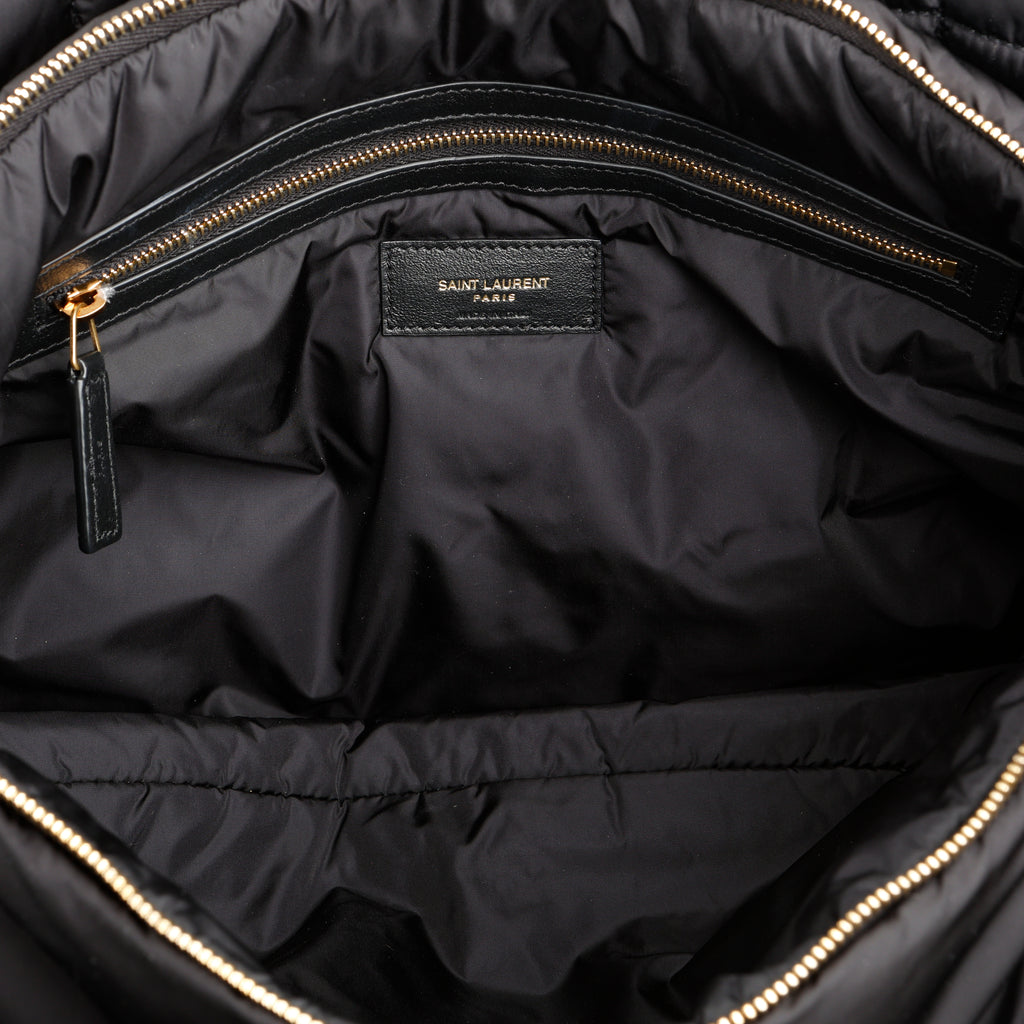 Quilted Gloria Tote, Black Nylon