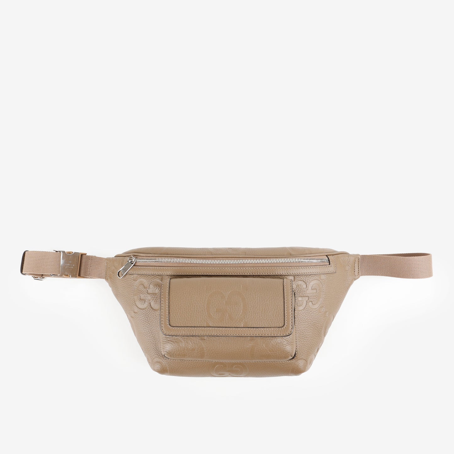 Jumbo GG Embossed Belt Bag, Taupe
