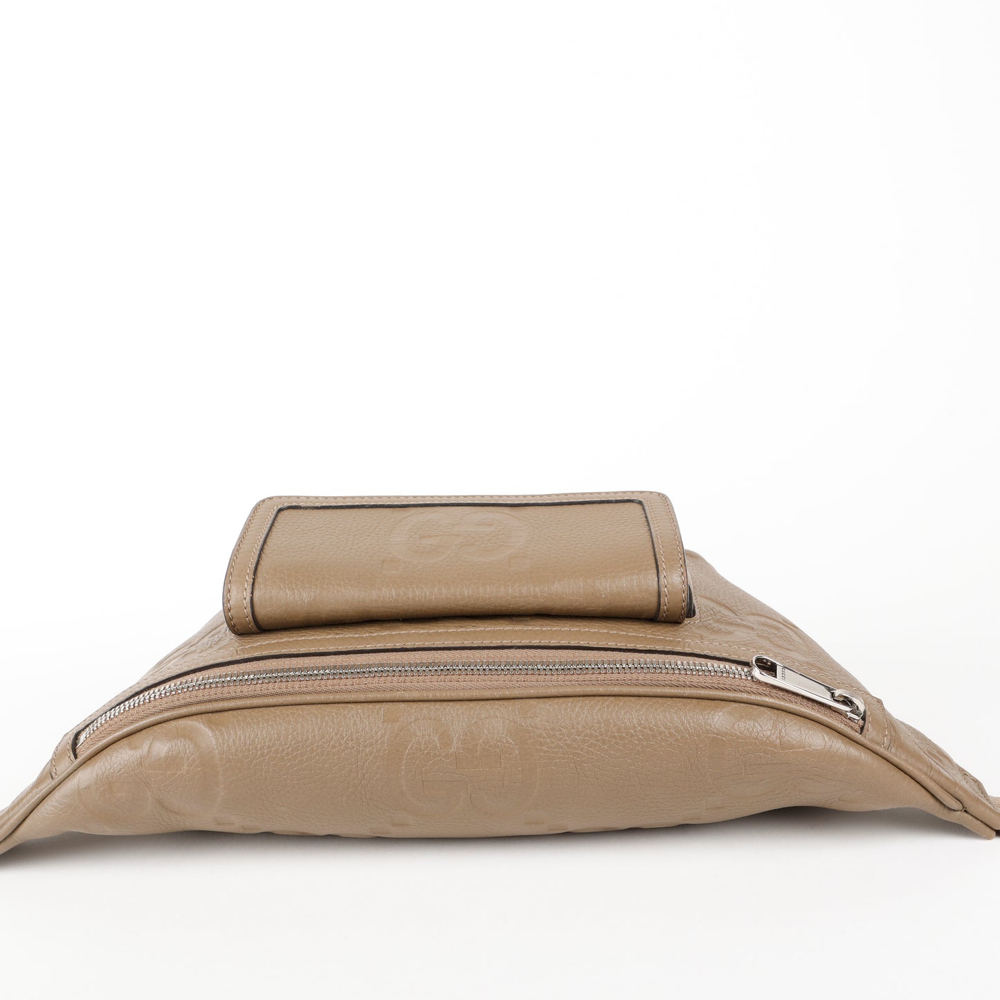 Jumbo GG Embossed Belt Bag, Taupe
