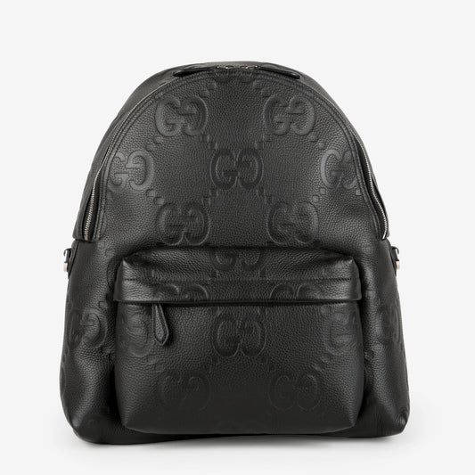 Jumbo GG Embossed Backpack, Black
