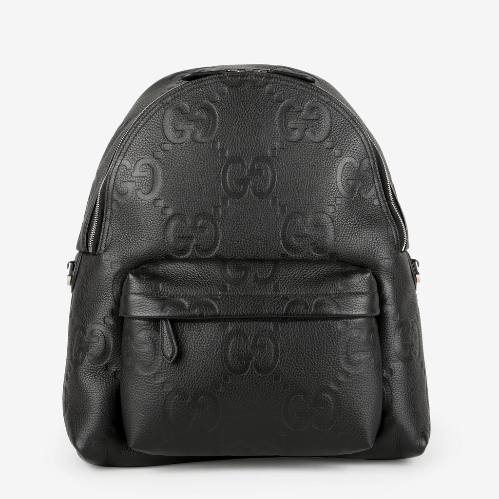 Jumbo GG Embossed Backpack, Black