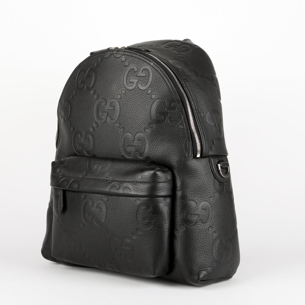Jumbo GG Embossed Backpack, Black