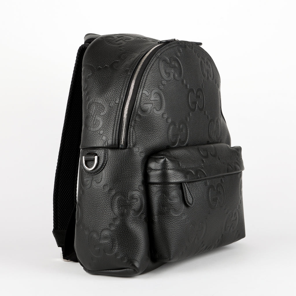 Jumbo GG Embossed Backpack, Black