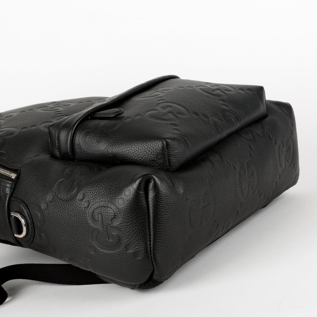 Jumbo GG Embossed Backpack, Black