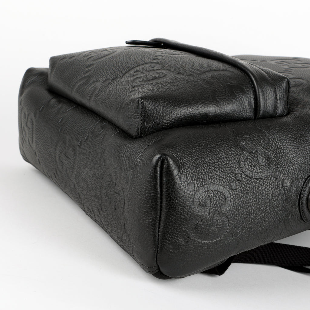 Jumbo GG Embossed Backpack, Black
