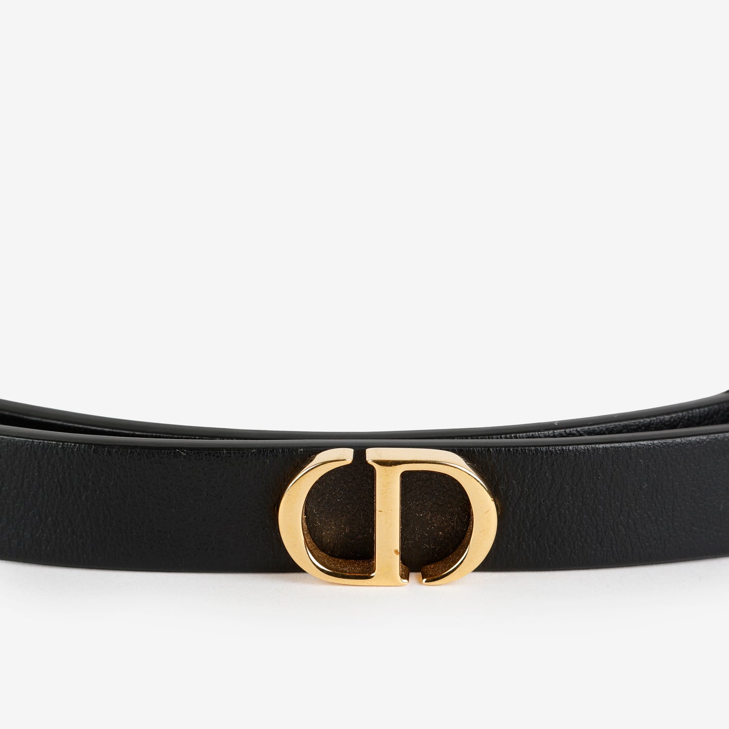 30 Montaigne Chain Leather Belt, Black (Size: 80)