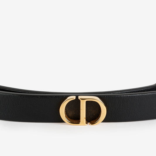30 Montaigne Chain Leather Belt, Black (Size: 80)