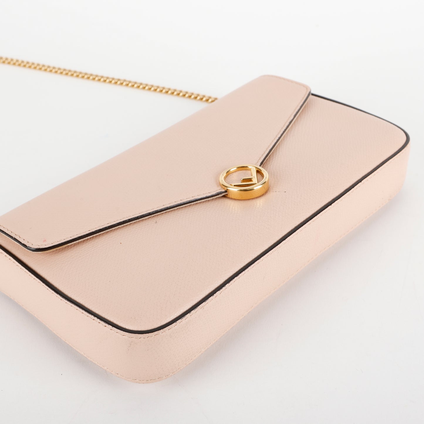 F Continental Wallet on Chain, Light Pink