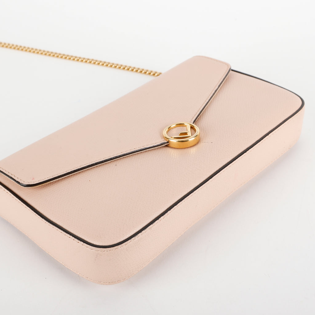 F Continental Wallet on Chain, Light Pink